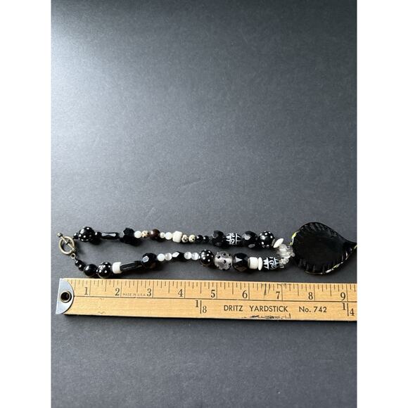 Handblown Art Glass Bead Pendant Statement Necklace Art To Wear Artisan - Picture 6 of 7